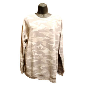 Athleta Women's Green Camo Crew Neck Sweatshirt - Size M - JC349a